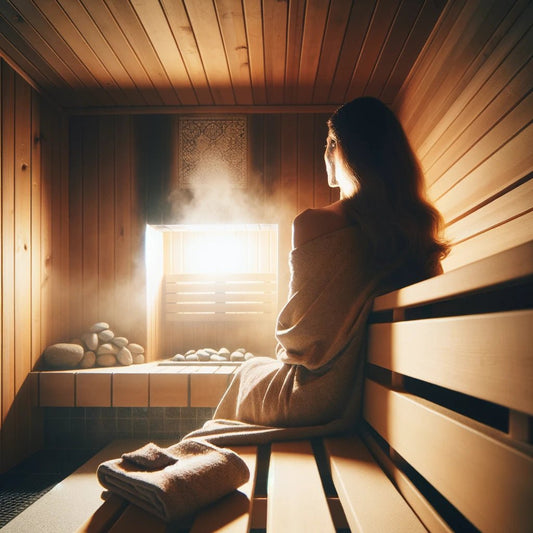 SaunamoFemme assise dans un sauna à .