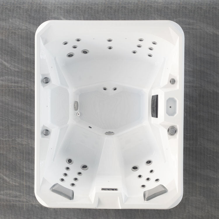 Baignoire Jacuzzi Hydra 170 avec de nombreux trous visibles.