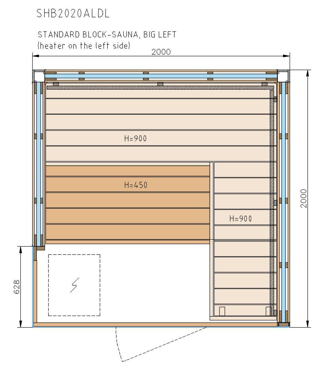 Conception de la cabine de sauna Harvia Block