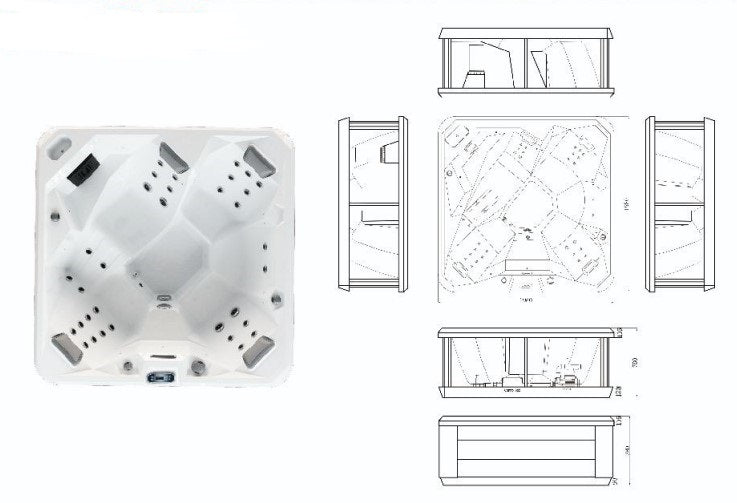 Jacuzzi Hydra 200, baignoire balnéo compacte.