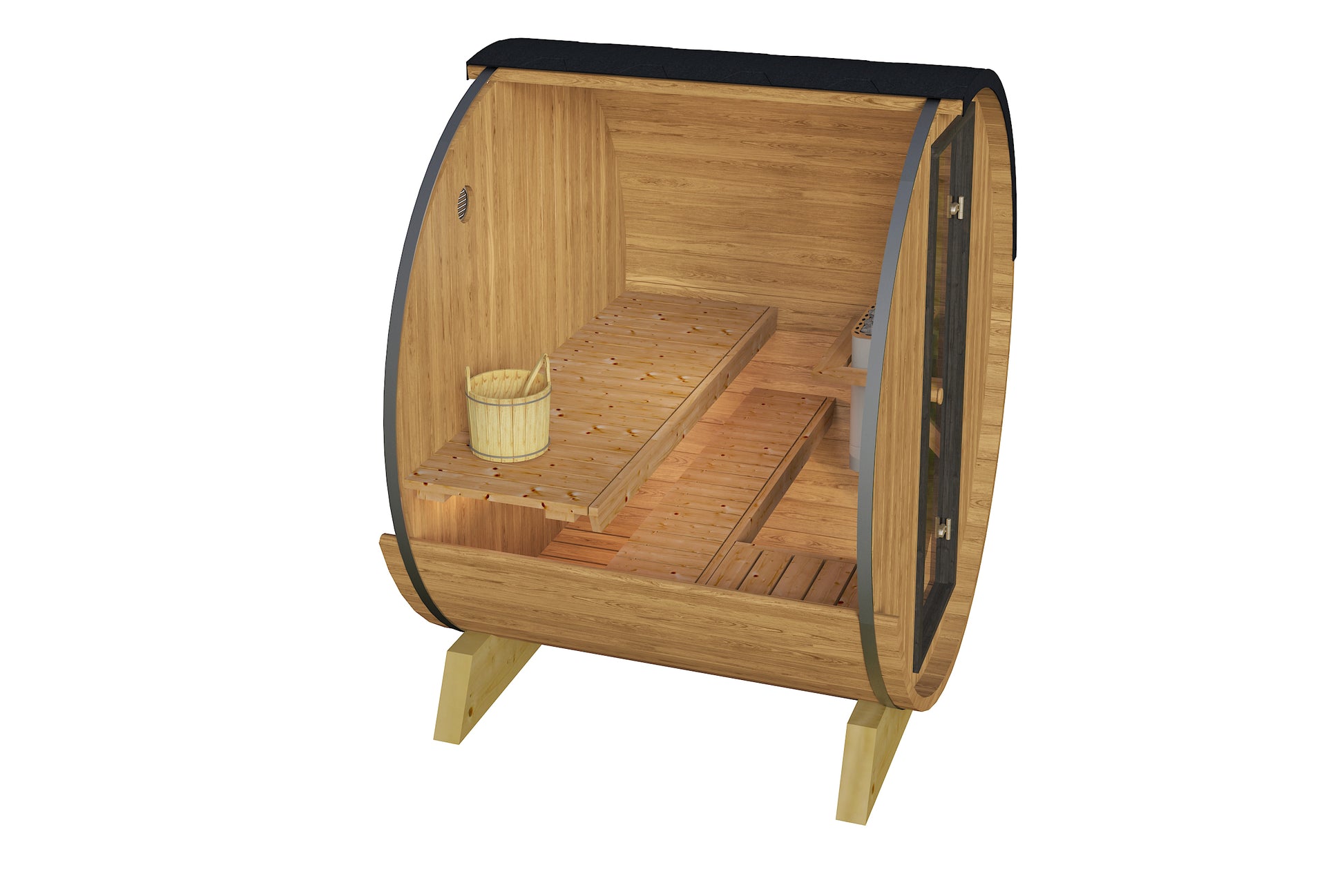 Saunamo Sauna baril Baril 160 avec seau en bois.