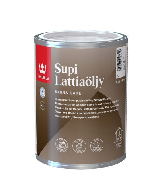 Boîte de Tikkurila Supi Floor Oil 0,9 litre.