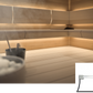 Cariitti Linear LED 2m dans le sauna avec seau à sel.