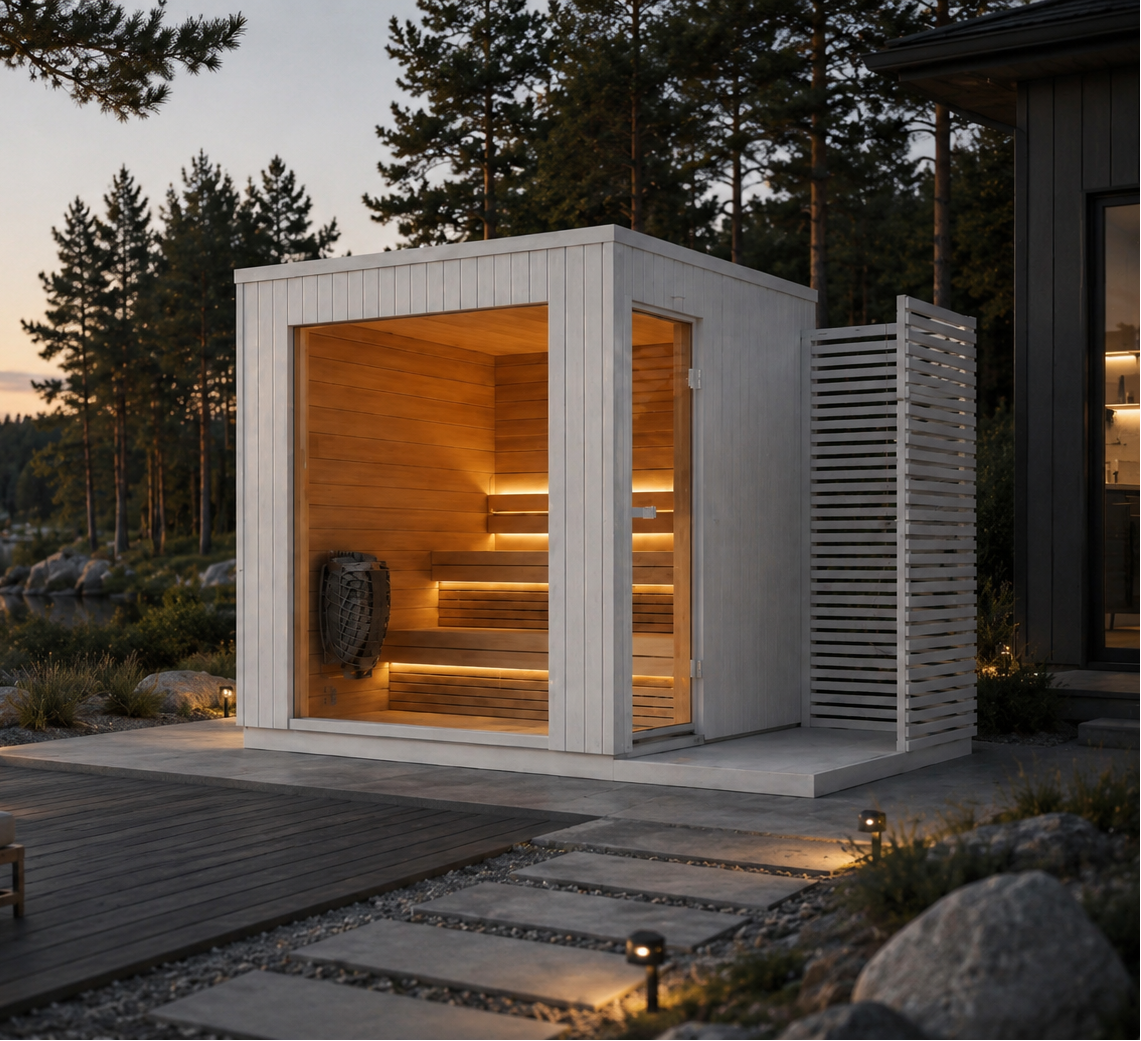 Sauna Extérieure Lumia avec Douche