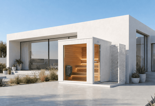 Sauna extérieur Lumia avec module de douche
