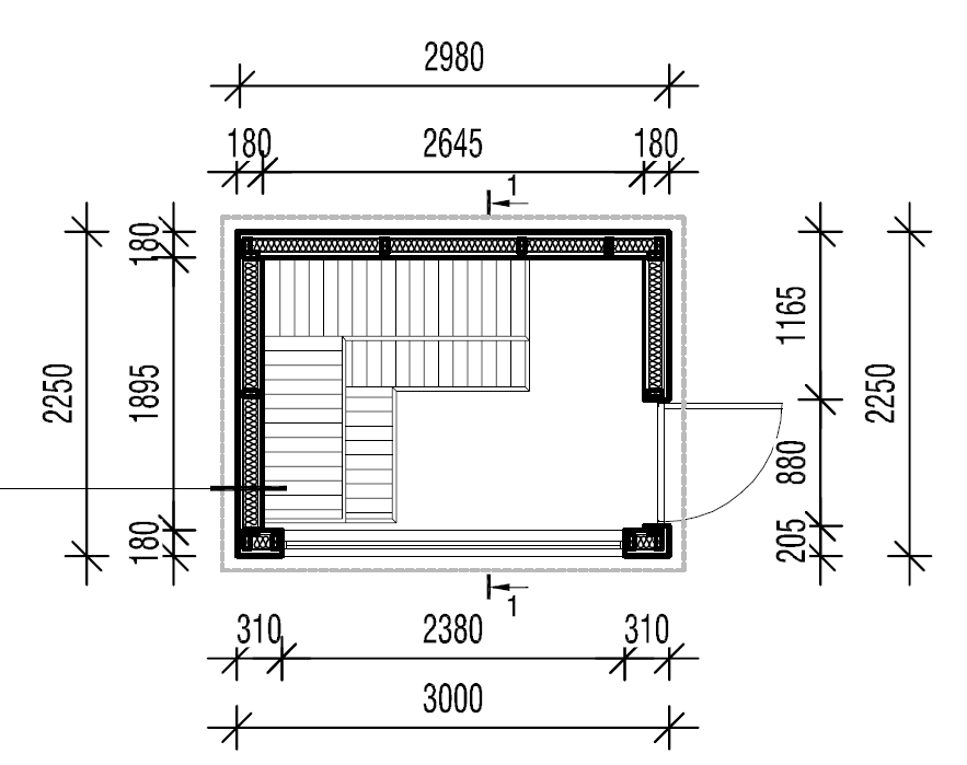 Saunamo Plan du sauna modulaire d'extérieur