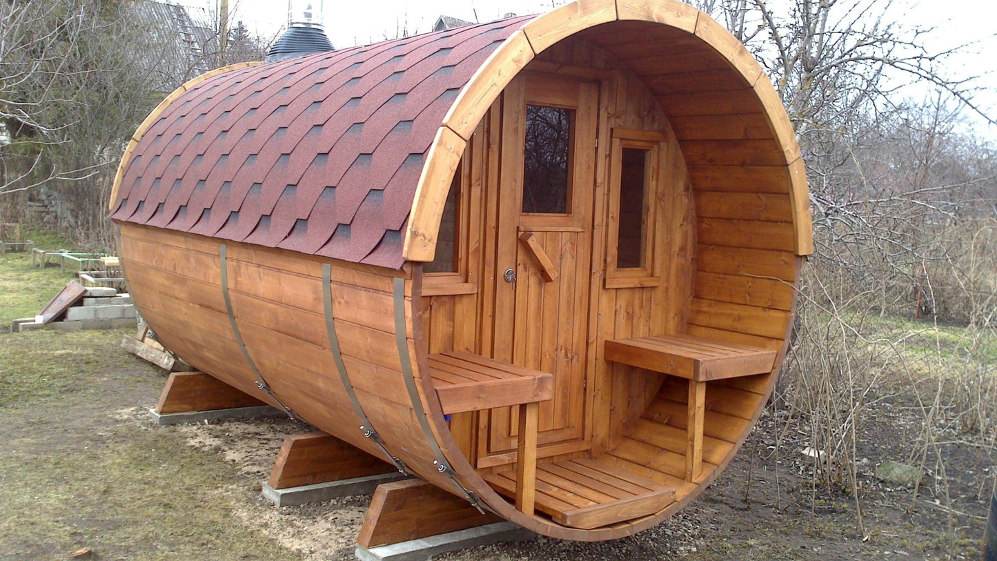 Saunamo Sauna en bois en forme de tonneau Barrel 400.