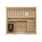 Saunamo Box sauna fermé avec panier noir et serviette blanche