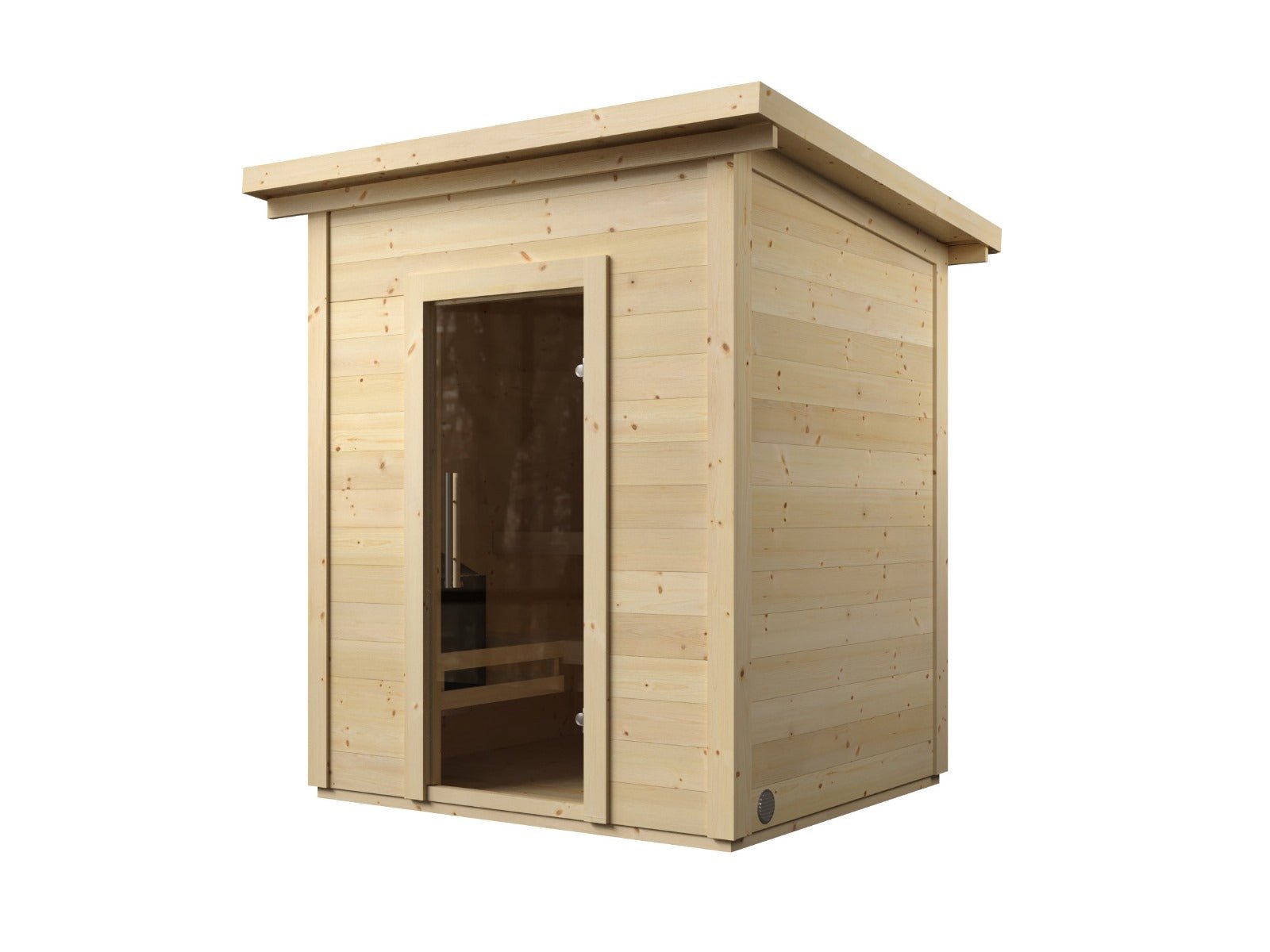 Saunamo Box - Sauna en bois avec porte en verre.