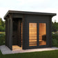 Saunamo Sauna Deluxe Plus en bois dans le jardin.