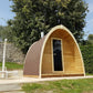 Saunamo Pod : structure en bois avec porte pour sauna extérieur.